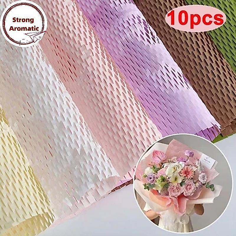 StrongArom 10 Peças De Papel De Embrulho De Flores De Malha Honeb Design Material De Arte Perfeito Para Ocasiões Especia