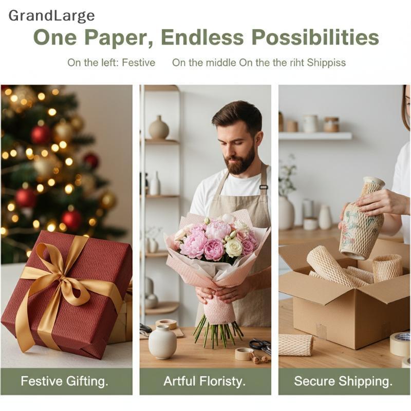 [GrandLarge] 10 Pcs Malha Honeb Flor Papel De Embrulho Material De Arte Versátil Para Buquês Românticos Presente Exclusi