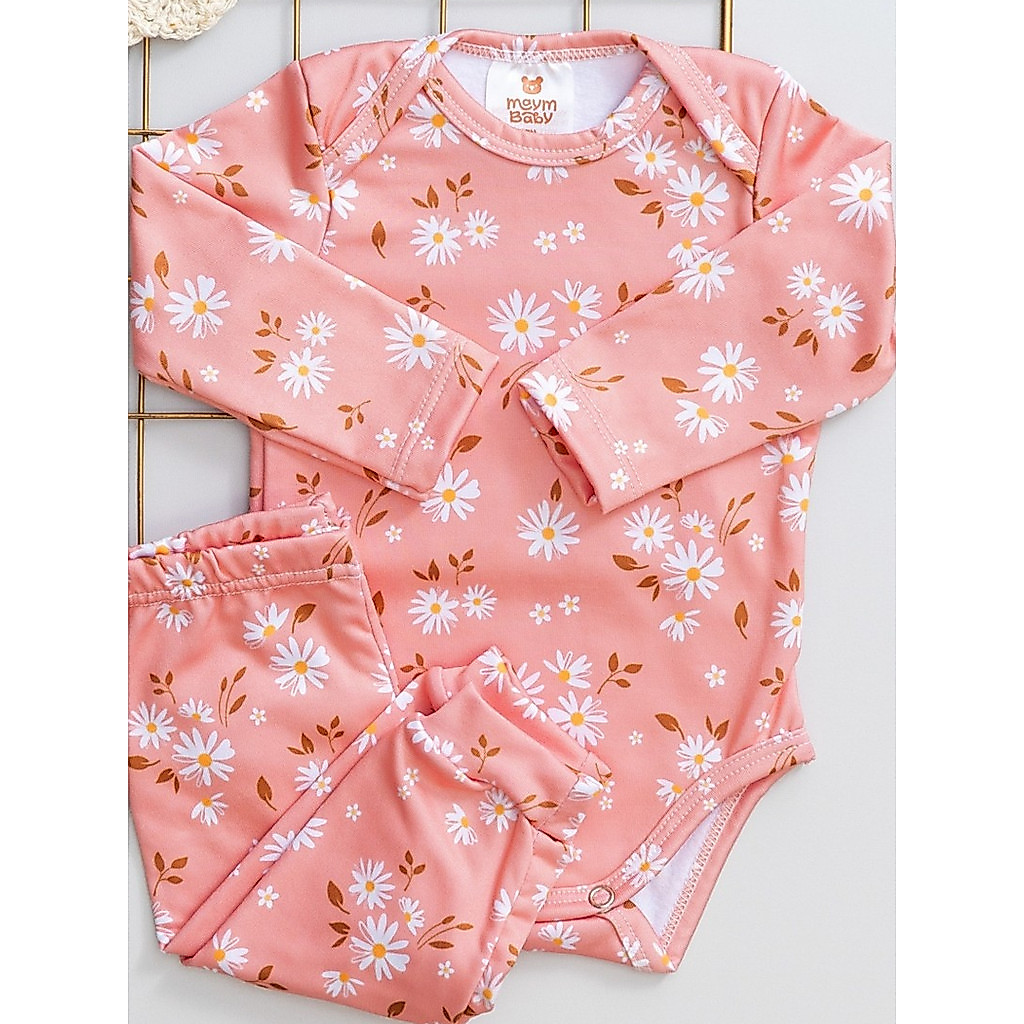Conjunto Térmico Bebê Infantil Body e Calça Menina Quentinho Estampado