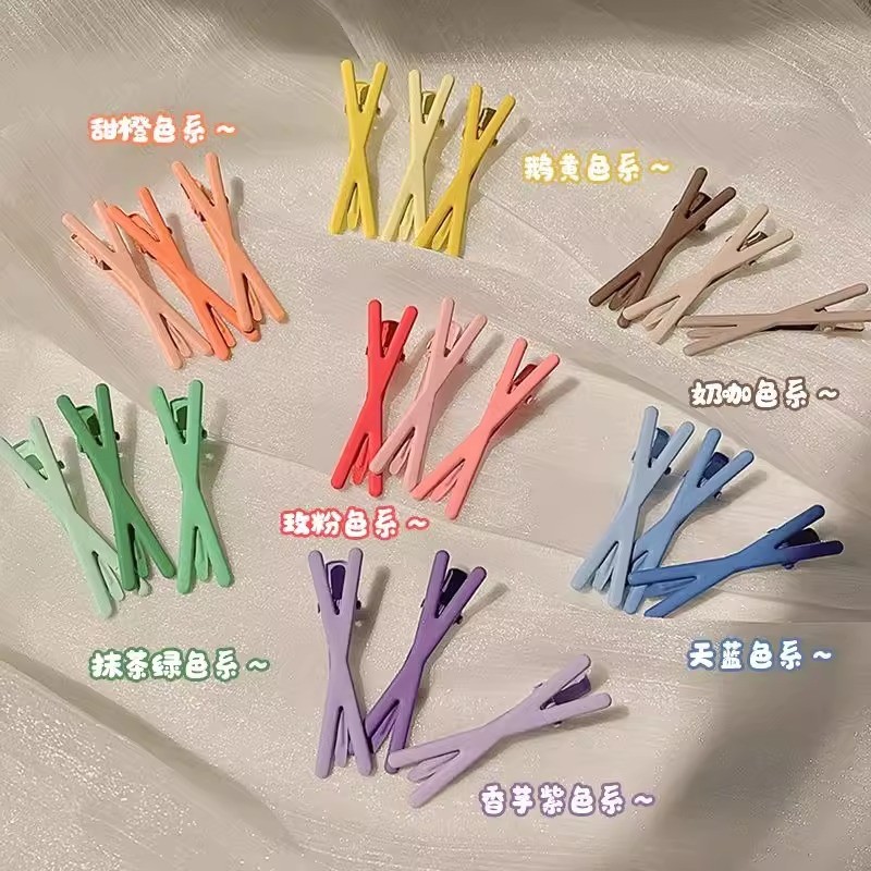 Presilha de cabelo para mulheres com franja lateral, presilha tipo bico de pato, presilha pequena e fofa de estilo japon