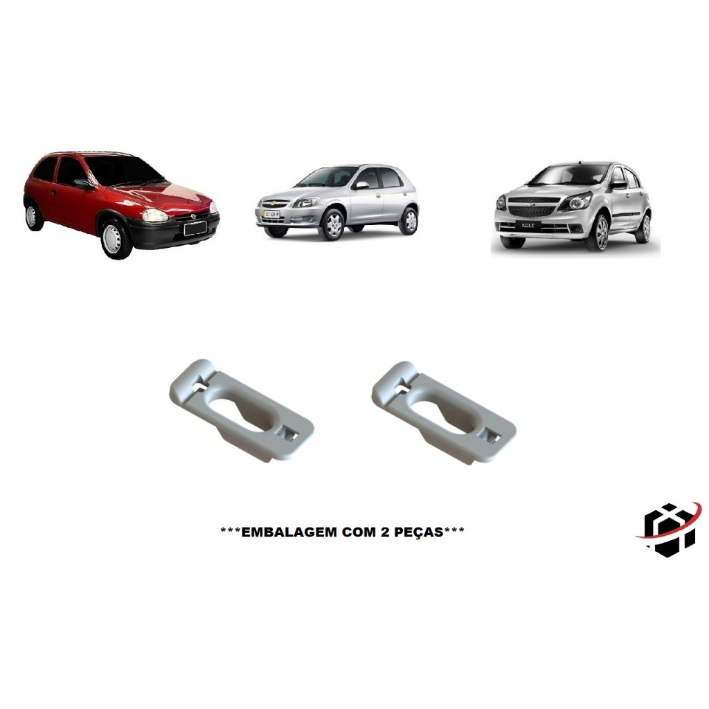 Grampo Superior Haste Capô Corsa/Celta/Agile/Astra/Cobalt/Onix/Spin/Zafira (2 Peças)
