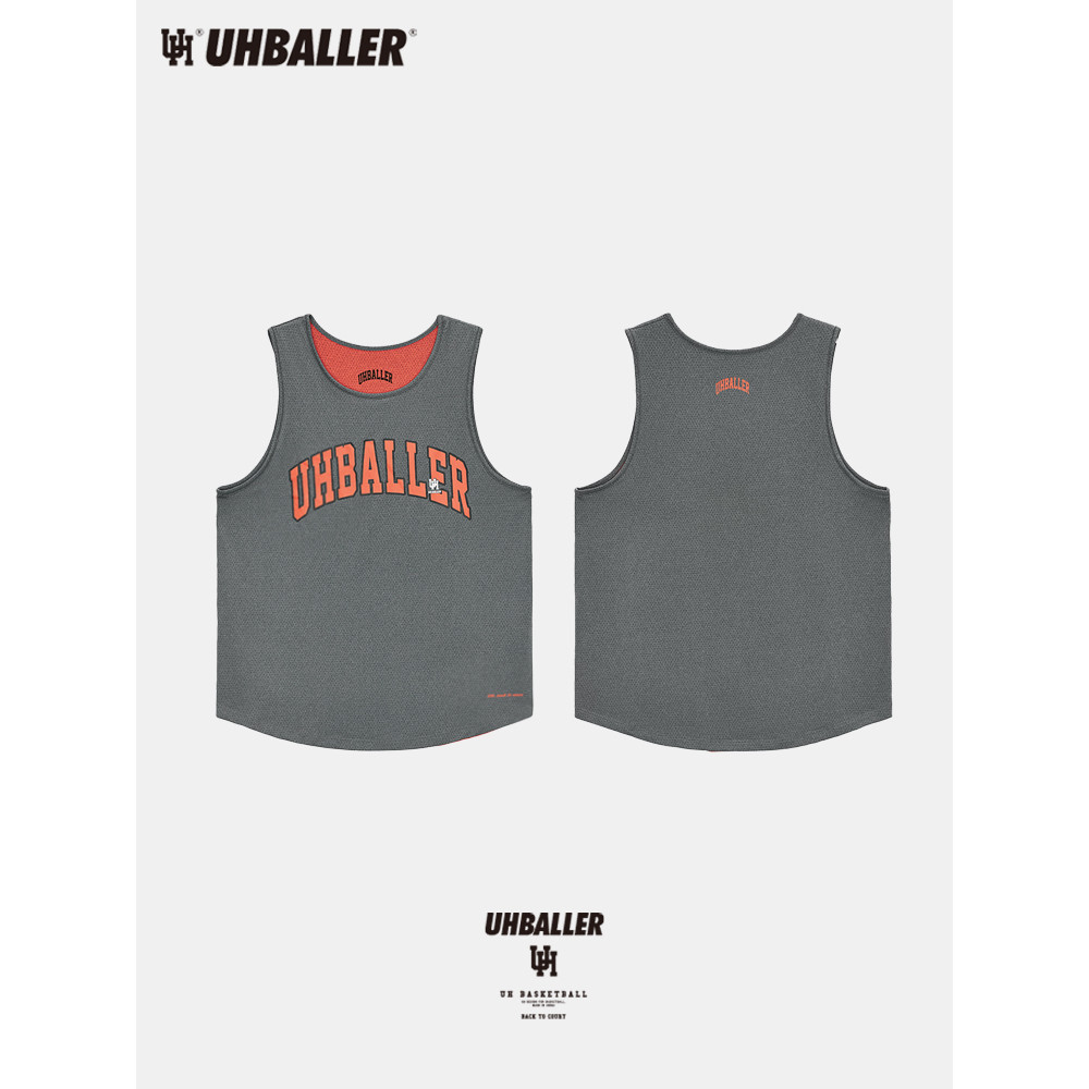 UH Colete de basquete de malha dupla face de camada dupla de alta elasticidade, secagem rápida, absorção de umidade, tra