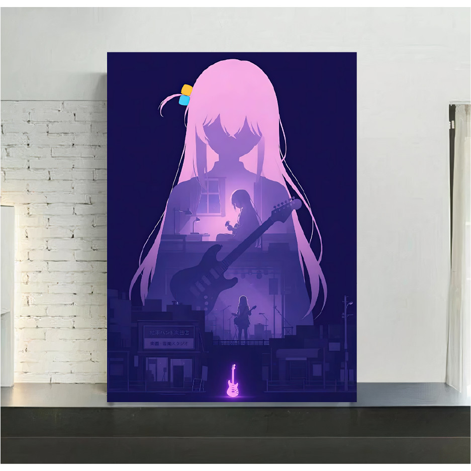 Quadro de mdf Anime, Bocchi the rock, Hitori Gotoh