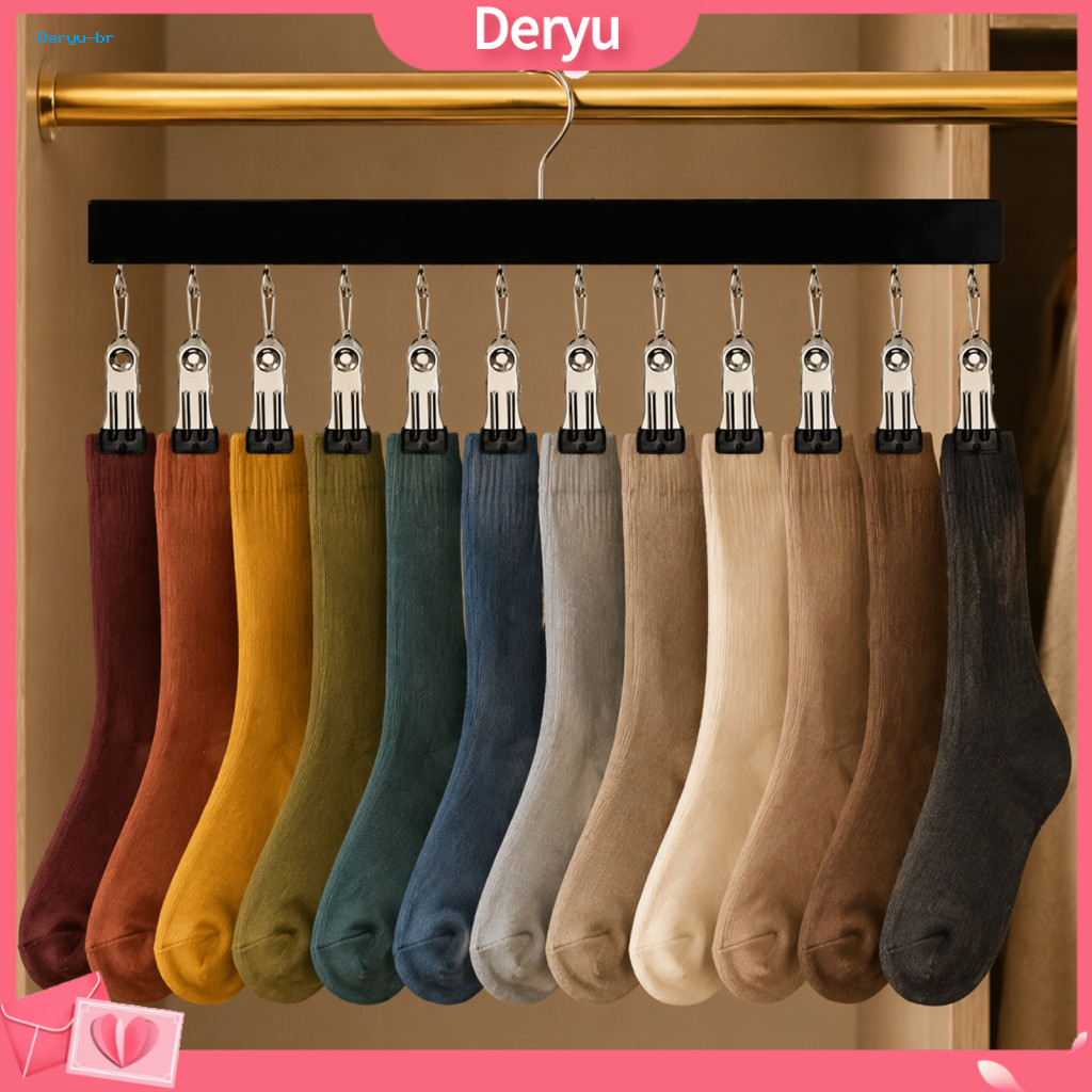Wooden Pants Organizer for Closet Apartment Wardrobe Storage Solution Legging Hanger with 12 Clips Space-saving 360° Sw