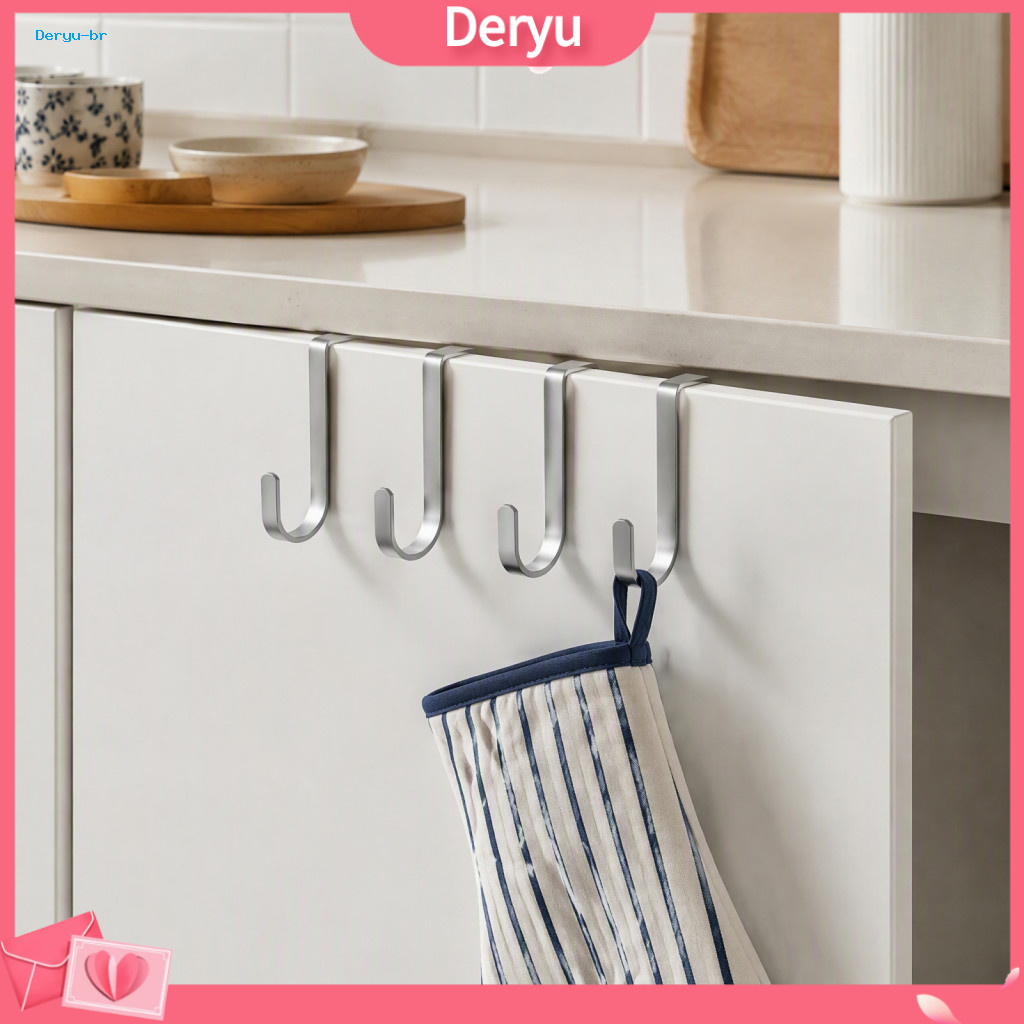 Over the Door Hooks Bedroom Organizers Heavy Duty Stainless Steel Hook No Drill Space Saving Organizer for Bathroom Cabi