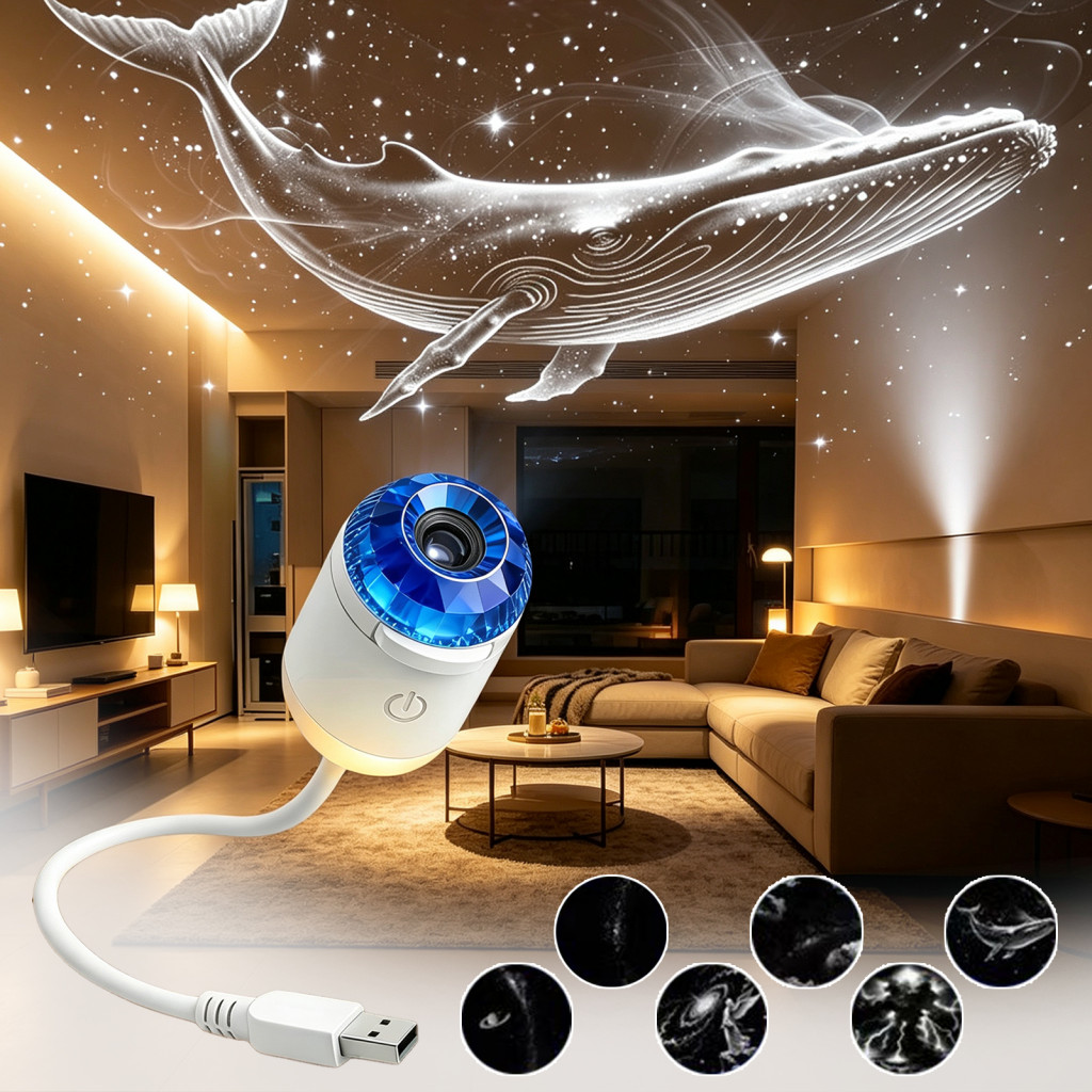Starry Sky Projector Lamp Star Night Light for Bedroom 2 1 with Usb 360° Flexible Gooseneck Dimmable 3-color Space Nebu