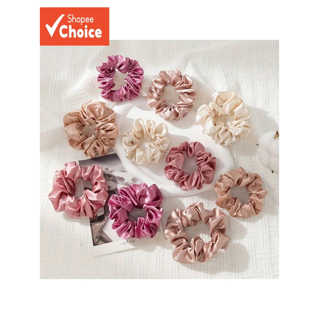 Conjunto De Laços De Cabelo De Cetim Rosa 5 Grandes 5 Pequenos Presente De Dia Dos Namorados Para Mulheres Acessórios Cr