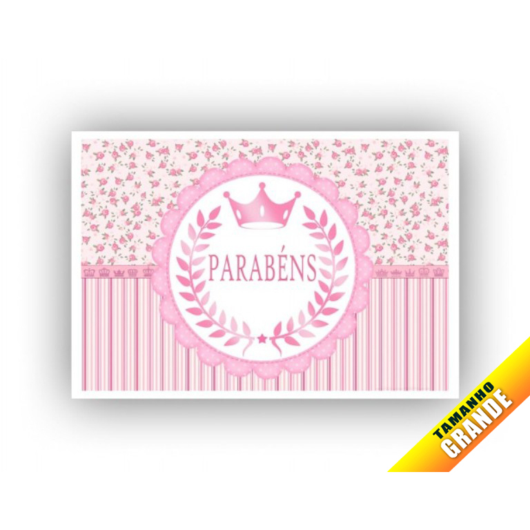 Papel arroz Principe Coroa Rosa para Bolo Grande 30x40cm de 7kg