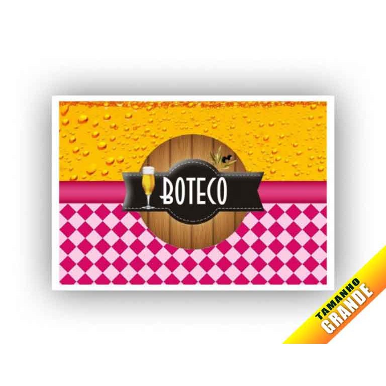 Festa Boteco Rosa Papel Arroz para Bolo Grande 30x40cm de 7kg