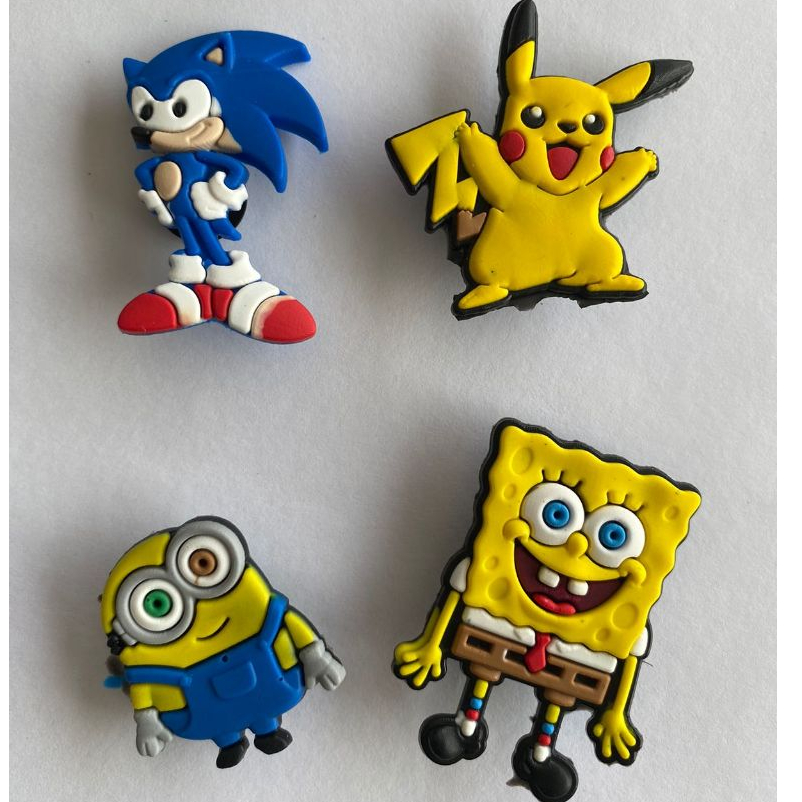 PIN PARA CALÇADOS BOB, MINNIONS, PIKACHU E  SENDO 4 MODELOS DIFERENTES CONFORME A FOTO DO ANUNCIO