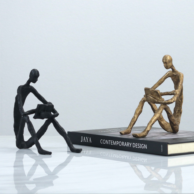 Modern minimalist creative metal figure abstract sculpture ornament for villa, hotel, home desktop soft decoration