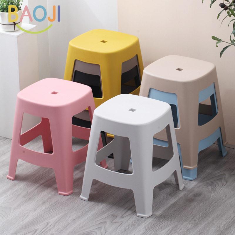 ZT casa grosso banco de plástico Nordic luz luxo sala estar mesa café fezes cadeira adulto Casual durável banco médio