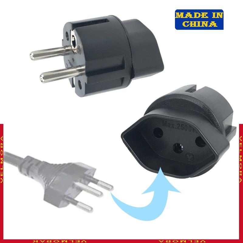 Adaptador Tomada Viagem VEl Para França Alemanha Suíço Europeu