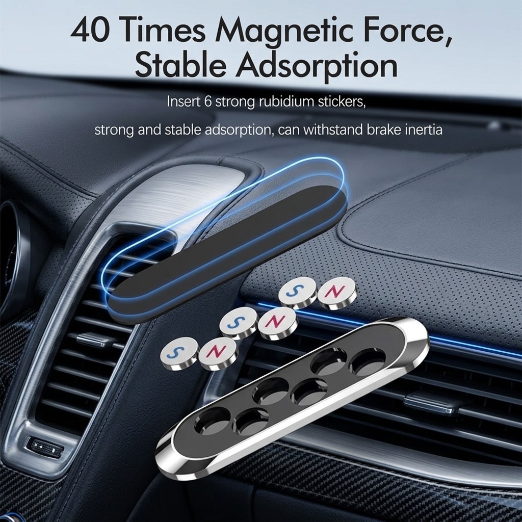 Suporte Celular Carro Imã Neodímio Potente Universal com Placa Metálica
