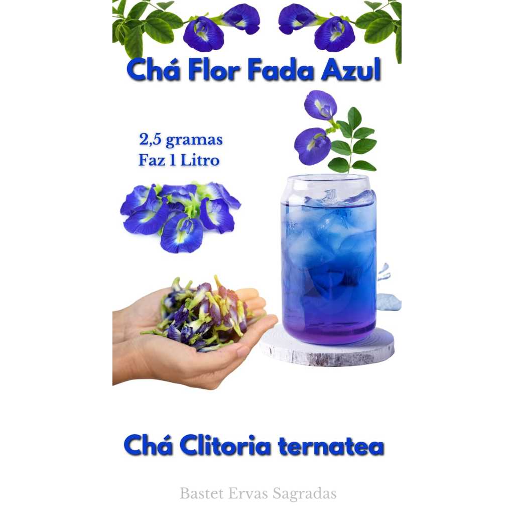 Chá  Flor Fada Azul  de Clitoria Ternatea , Sucos, Gin, Drinks em geral, Massas salgadas ou doces
