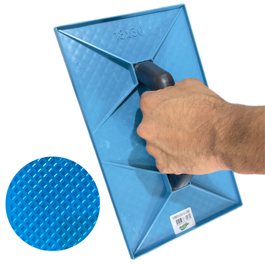 Desempenadeira Azul 18X30 Corrugada para Reboco Massa Concreto Obras e  Construção