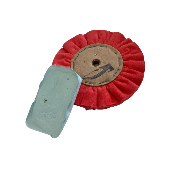 Kit de polimento (Roda ventilada 150mm Rosa + Massa Azul 290g)