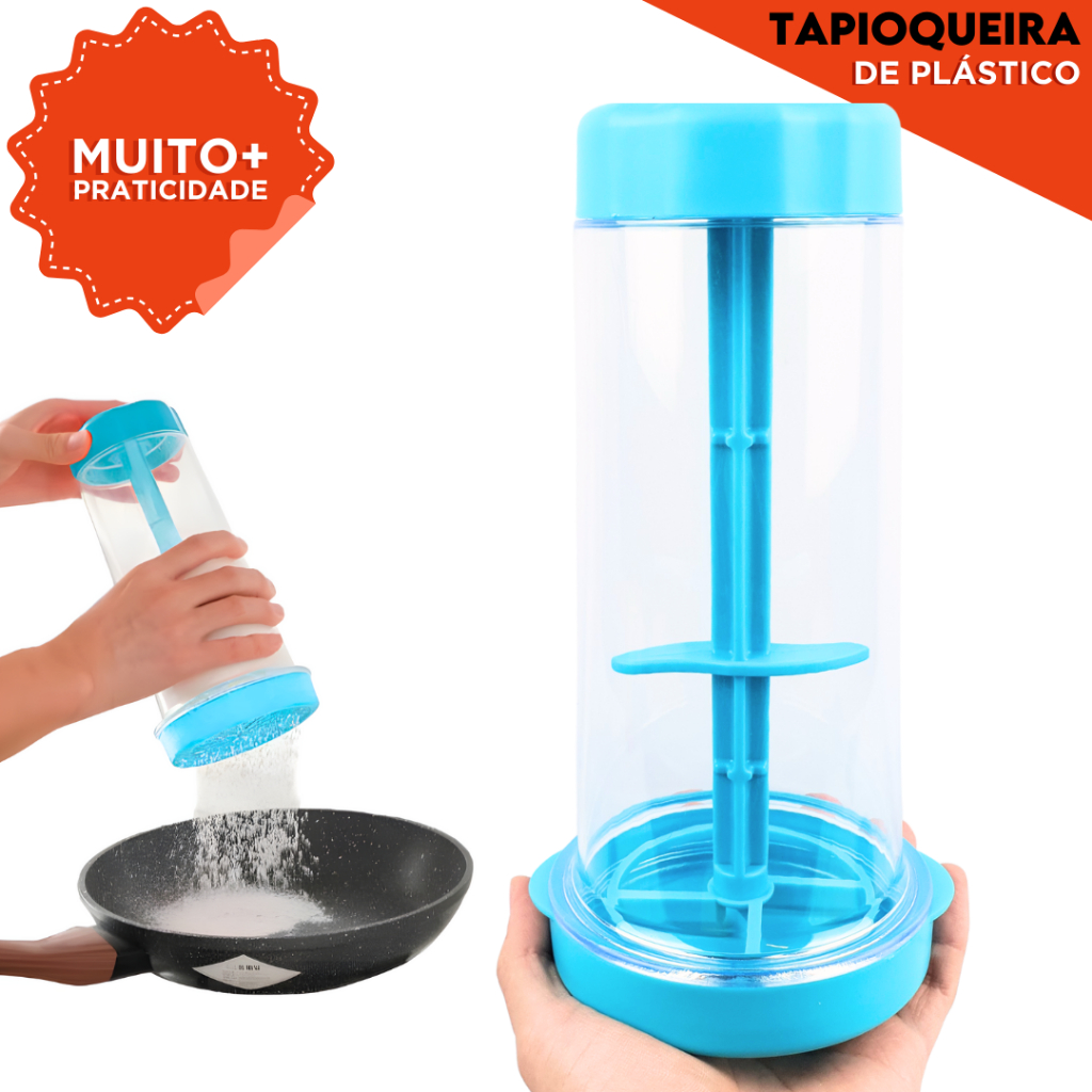Tapioqueira Azul Peneira e Armazena Polvilhador De Tapioca Armazena Beiju - BNVT