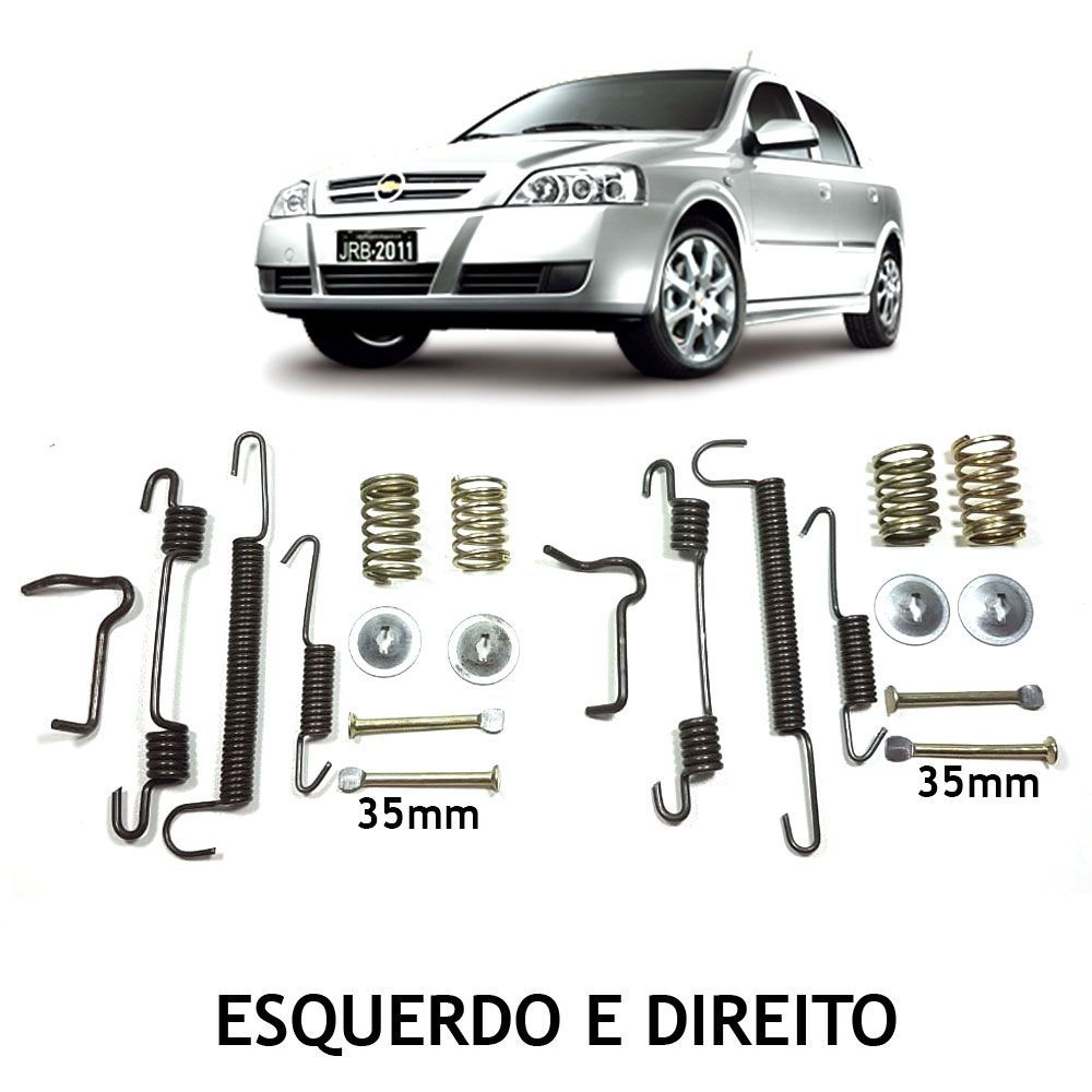 Reparo Molas Sapata Freio Traseiro Astra 1999 em diante - Esquerdo e Direito - Pino 35mm