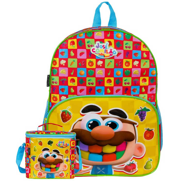 Kit Conjunto Escolar Mochila Costas + Lancheira José Comilão Original