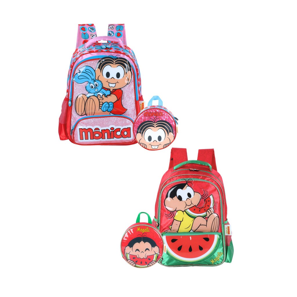 Kit Turma da Monica Mochila Costas + Lancheira