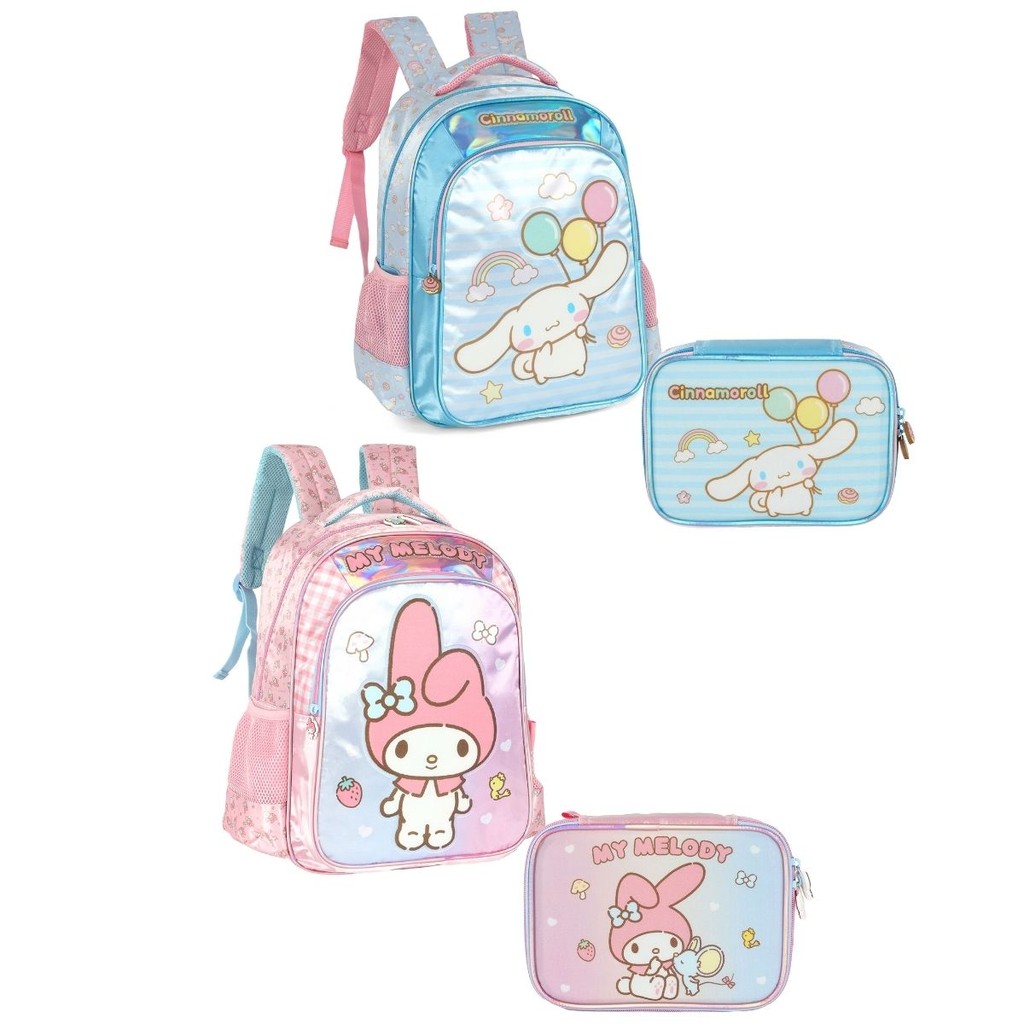 Kit Mochila Costas e Estojo Infantil HelloKitty My Melody