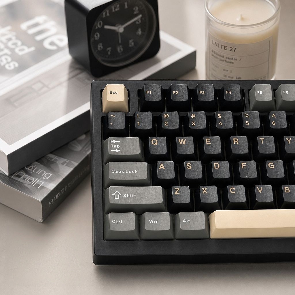 Retro Preto Cinza Duplo Tiro PBT Keycaps Conjunto Cereja Perfil 128 Teclas Tampas De Personalizadas Para Teclado Mecânic