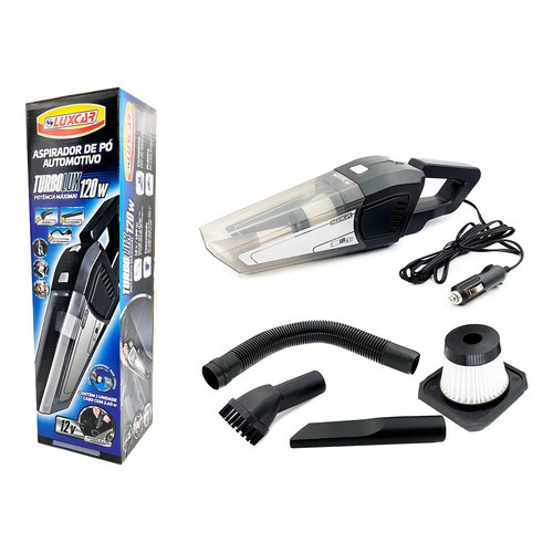 Aspirador De Pó Automotivo Luxcar Potente 120w Turbolux Preto 12v