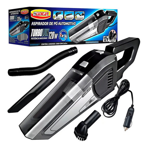 Aspirador De Pó Automotivo Veicular Potente Turbo 120w Cor Preto 12v