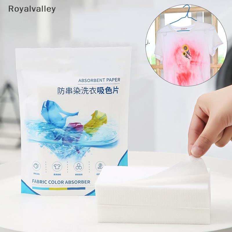 [Royalvalley] Folhas De Papel Anti-Manchas Para Roupas , Filme Corda Mistura De Cores , Máquina De Lavar , Limpas , Comp