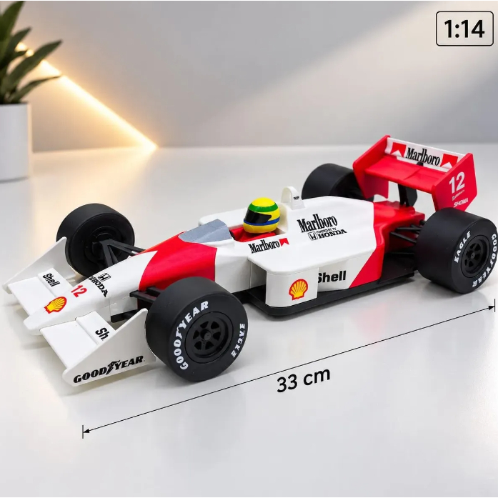 Miniatura Mclaren Mp4/4 Ayrton Senna 1:14 Com 33cm + Suporte