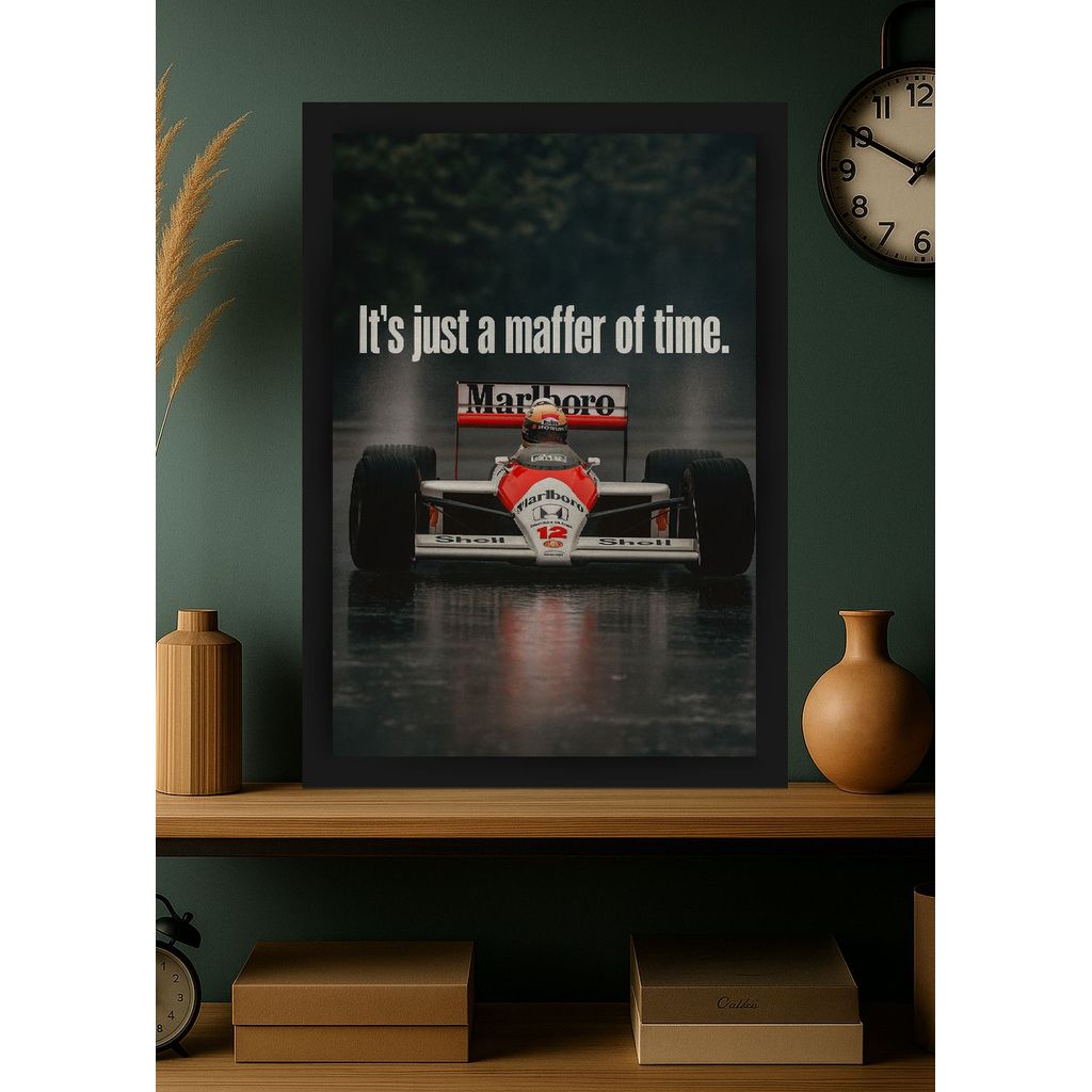 Quadro Ayrton Senna McLaren MP4-4 com Vidro e Moldura Preta