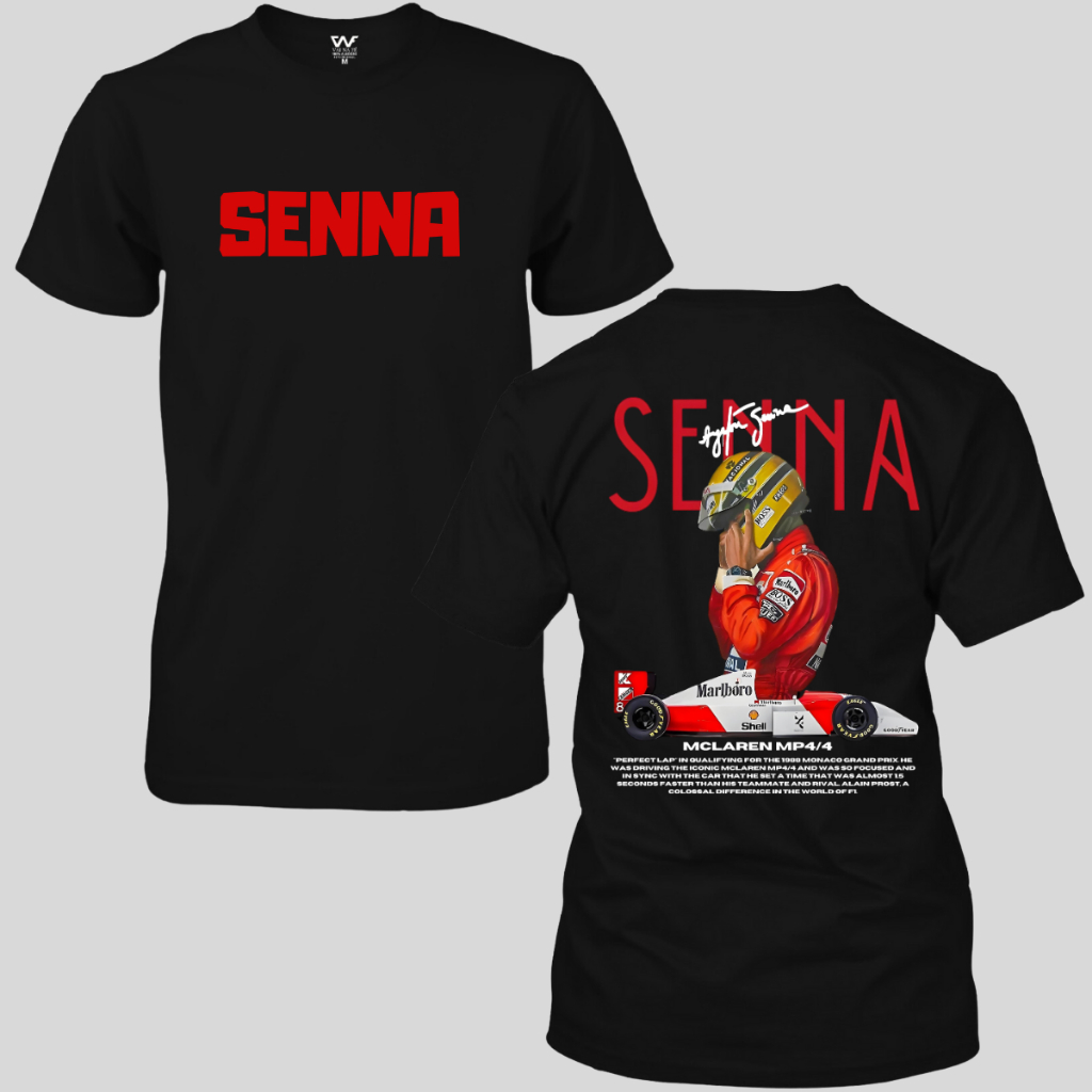 Camiseta Ayrton Senna Formula 1 Corrida Mp4 4 1988 Adulto ou Infantil