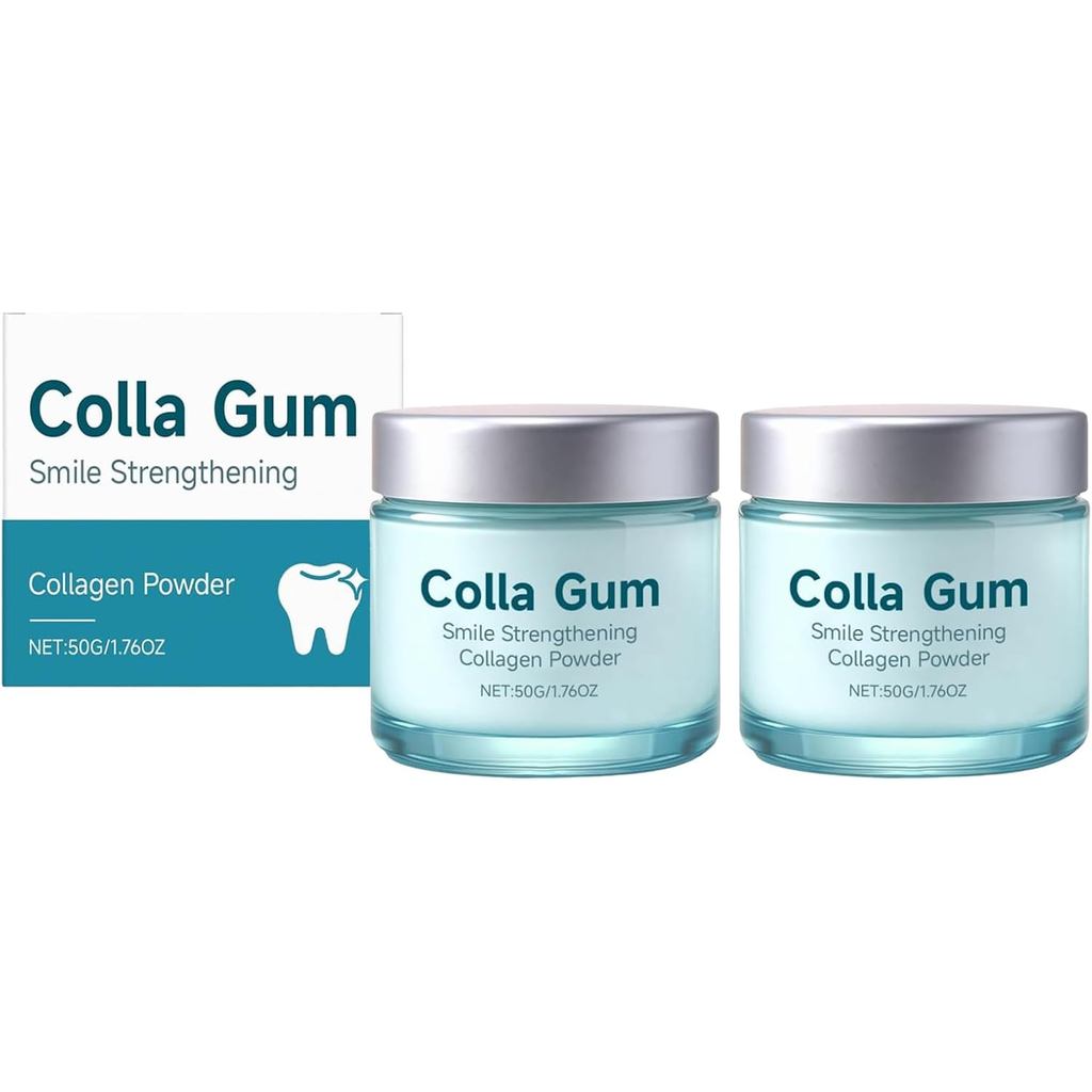 2 Peças de Pó de Colágeno Fortalecedor Collagum Smile, Pasta de Dente com Colágeno e Hidroxiapatita para Cuidado e Prote