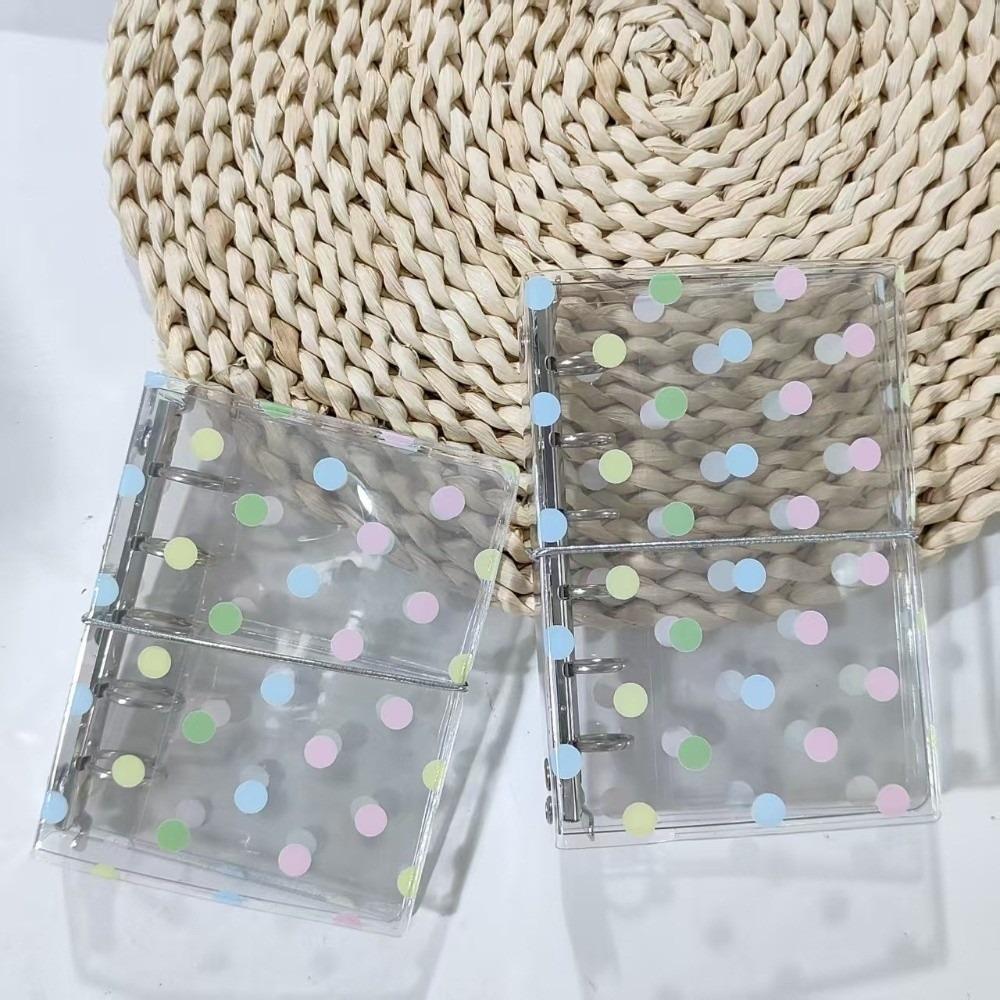 Capa De Pasta , Concha De Folha Solta De PVC M5/A6/A7 , Estampa De Bolinhas Coloridas Com Alça Para Planejador DIY Prote
