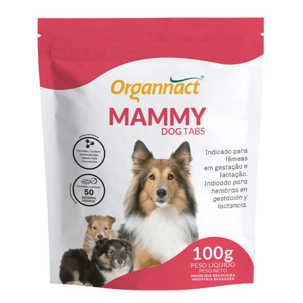 Suplemento Mammy Dog Organnact Para Fêmeas Gestação E Lactação 50 Tabs