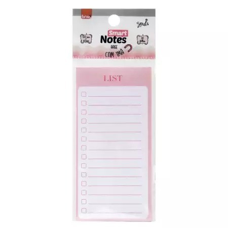 BLOCO SMART NOTES 60X120MM ROSA PAUTADO C/ BASE IMA 30FLS 1BLOCO