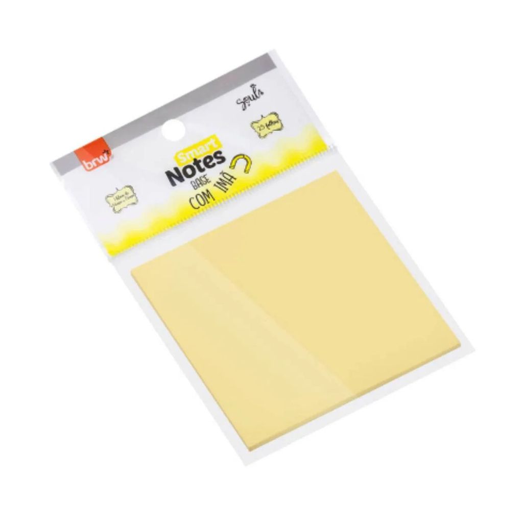Bloco Smart Notes Amarelo Pastel com Base Imã BRW