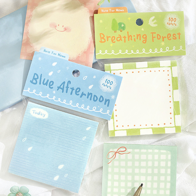 Empilhado Dreamland 100 folhas de papel de nota simples série de sal Base pintada à mão Material de decoração livro nota