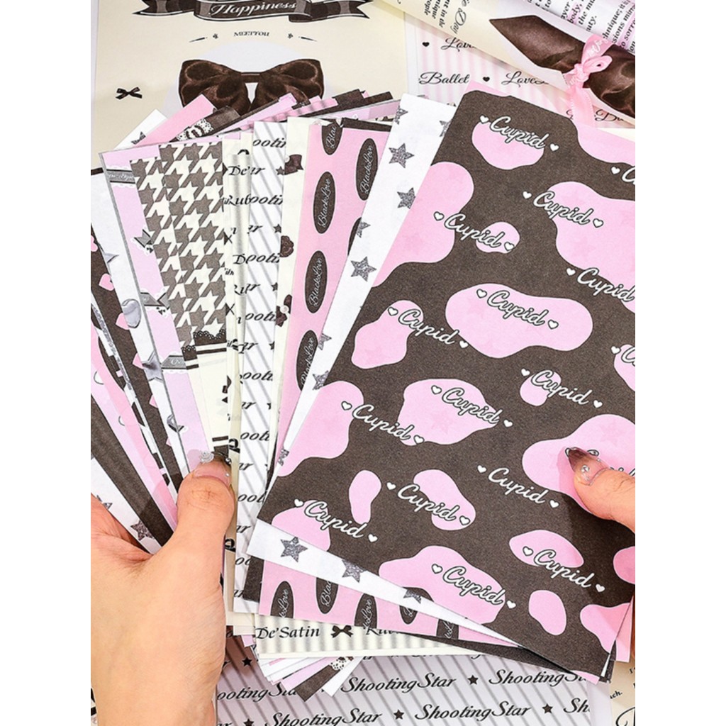 Longo encontro americano Retro doce legal menina manual Material papel não-pegajoso colagem manual Base nota papel