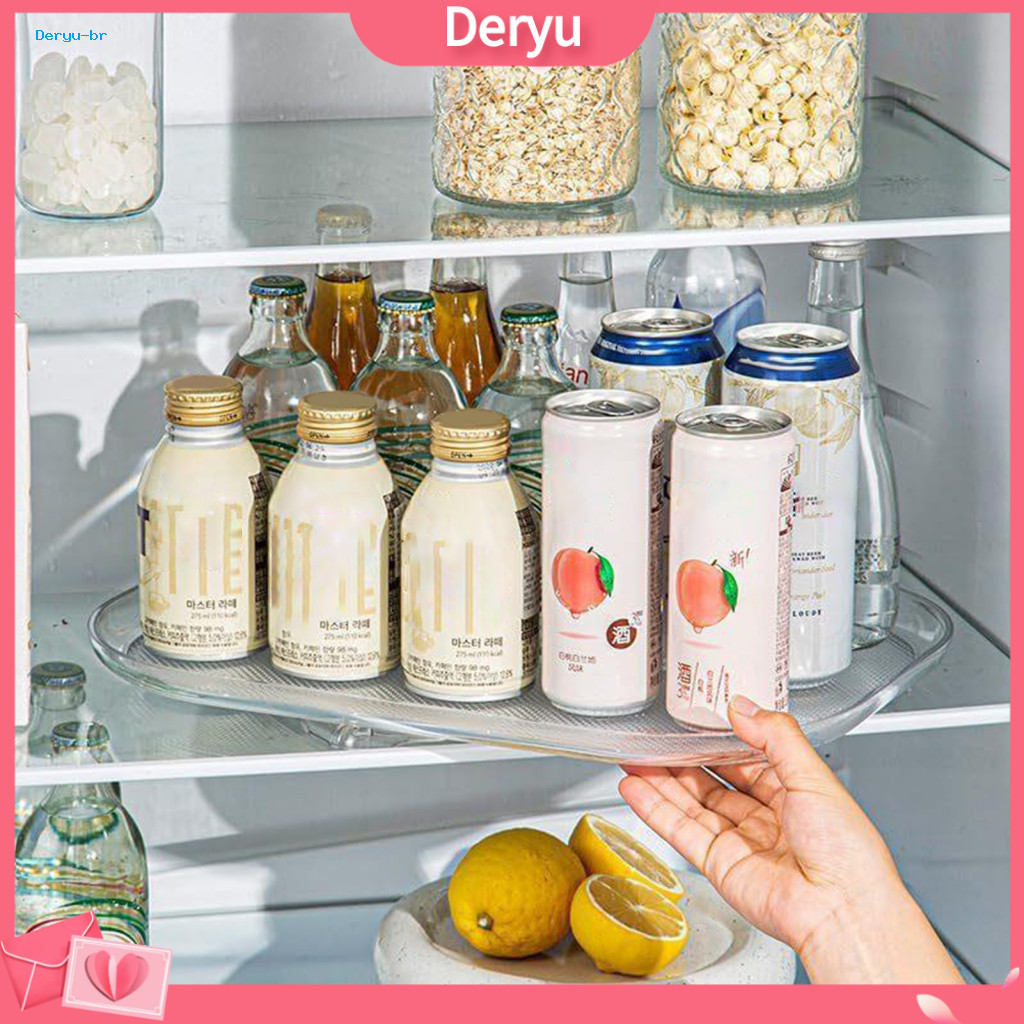 Refrigerator Compartment Divider Rotating Tray Organizer – 360° Turntable for Kitchen Countertop Cabinet Pantry Fridg