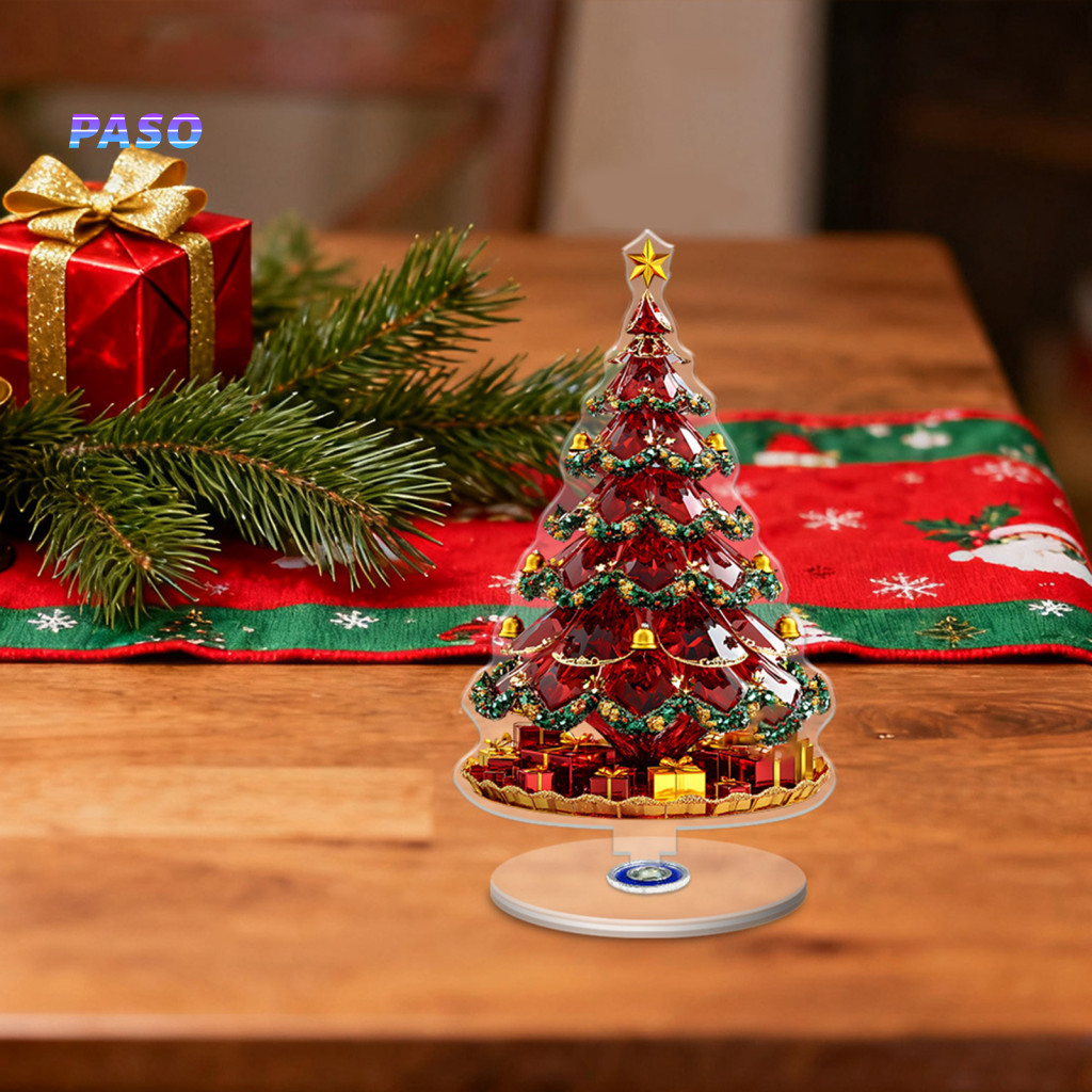 Holiday Party Supplies Festive Desktop Decor 360° Rotating Acrylic Ferris Wheel Christmas Ornament – Snow House Table