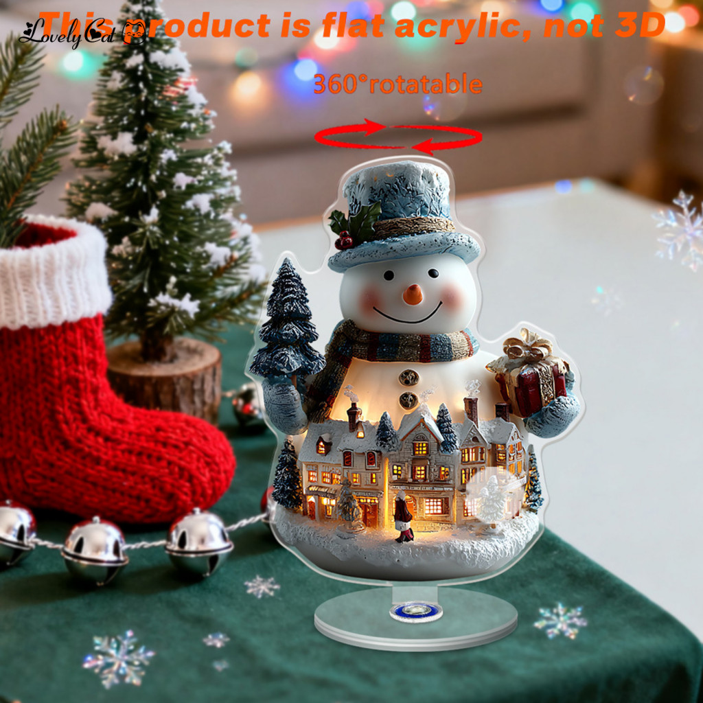 Festive Desktop Decor Holiday Party Supplies 360° Rotating Acrylic Ferris Wheel Christmas Ornament – Snow House Table