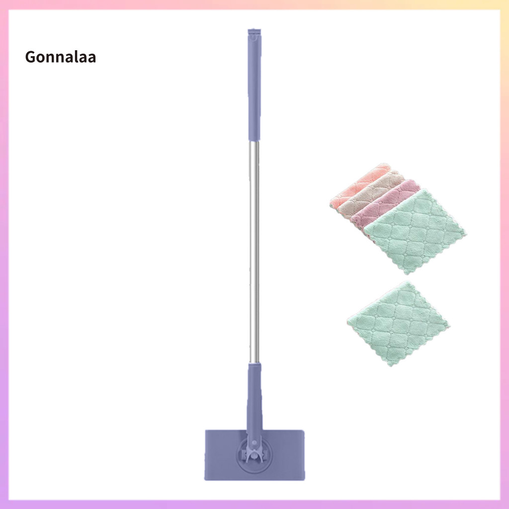 360° Rotating Automatic Cloth Clamp Mop with Extendable Handle – Dual-purpose Wet Dry Cleaning for Easy Wringing Dura