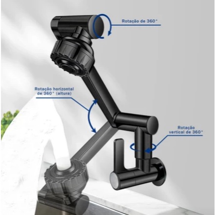 Faucet with 360° Mechanical Arm° For Kitchen and Bathroom | Modern Technological Style