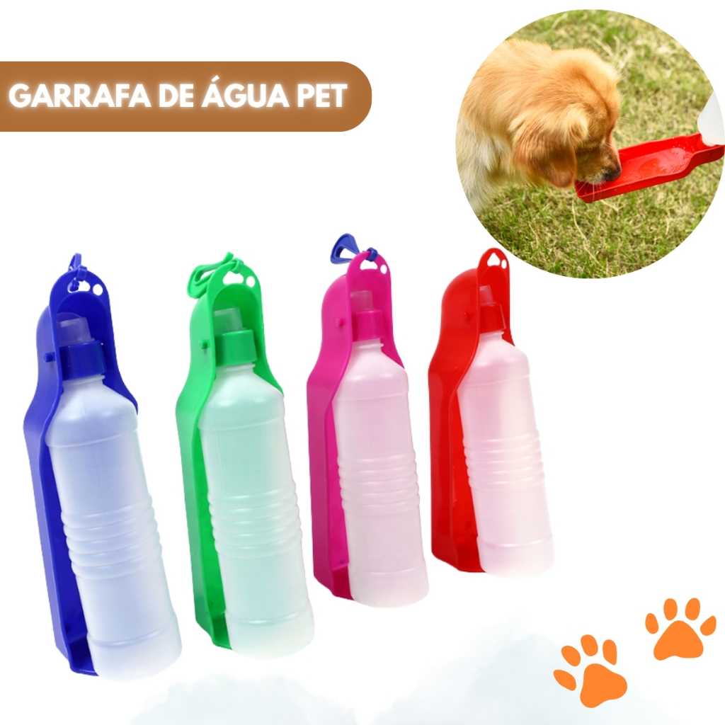 Garrafa de Água Pet Bebedouro Dispenser Garrafa de Água para Cachorro Gato 450ml
