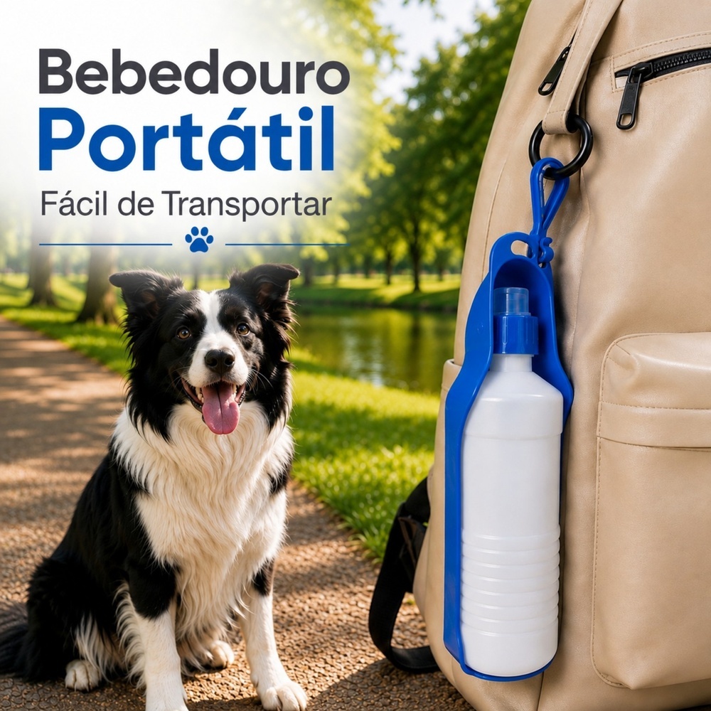 Bebedouro Portátil Pet 450ml Garrafa de Água Cachorro e Gato Antivazamento para Passeios e Viagens