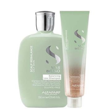 Kit Alfaparf Scalp Shampoo Balancing e Exfoliantiong Scrub