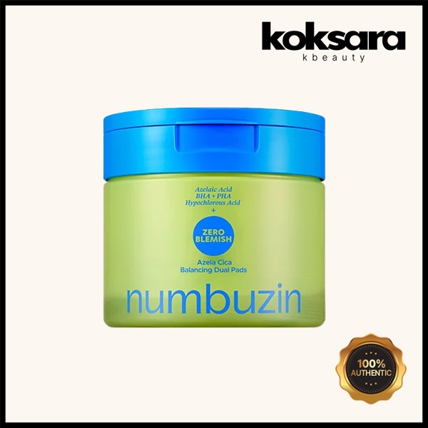 Numbuzin No.0 Zero Blemish Azela Cica Balancing Dual Pads 210ml / 60 Pads