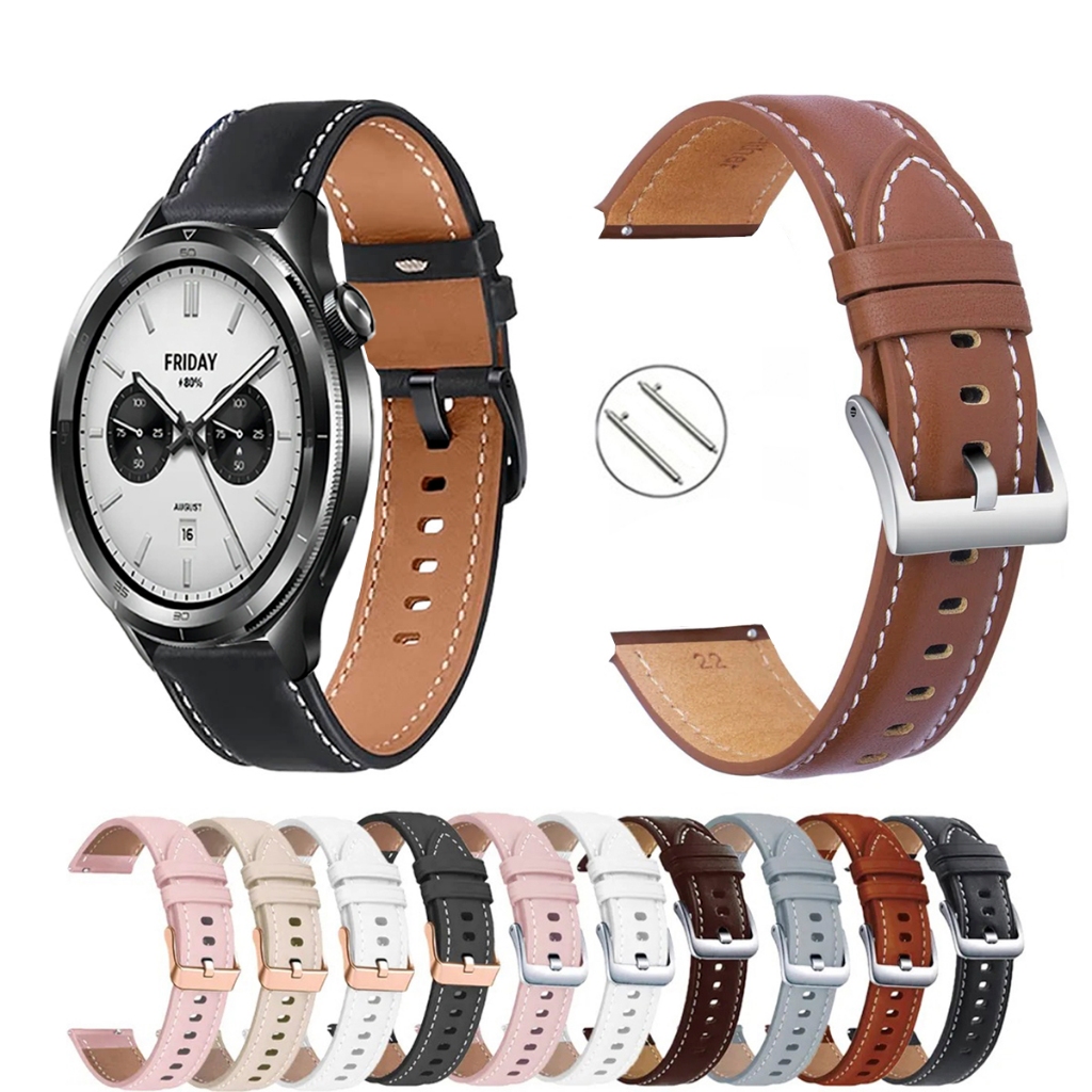Pulseira 22mm de Couro para Smartwatch Xiaomi Watch S4 de Engate Rapido